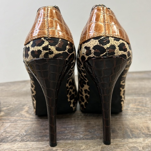 Qupid Women’s Platform Stiletto Heels in Leopard Print/ Patent Leather Size 9 - Picture 4 of 14
